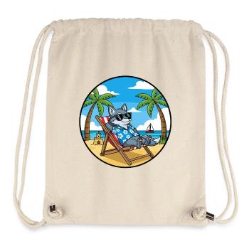 Coole Wolf Beach Urlaubs-Sommervibes - Stanley/Stella recycelter Gym Bag - Naturweiß - Vorne