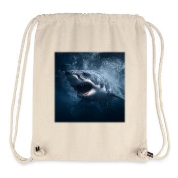Attaque du grand requin blanc Conception du prédateur océanique - Sac à cordon recyclé Stanley/Stella - blanc naturel - Devant