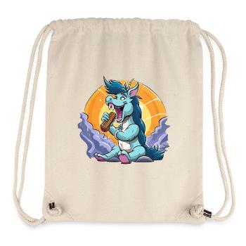 Blauer Drachen-Sänger vor Sonnenkreis - Stanley/Stella recycelter Gym Bag - Naturweiß - Vorne