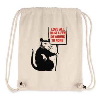 Rat with protest sign - Stanley/Stella Recycled Gym Bag - natural - Front