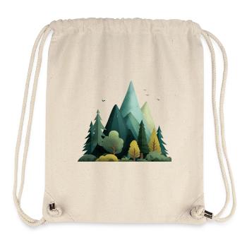Mountain & Forest – Outdoor Nature Pattern - Stanley/Stella Recycled Gym Bag - natural - Front