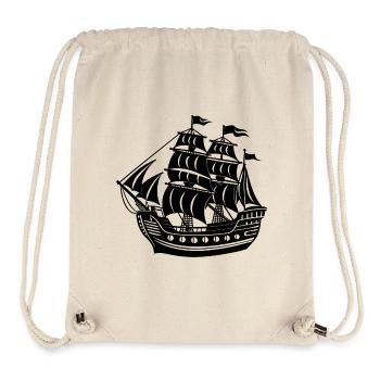 Piratenschiff - Stanley/Stella recycelter Gym Bag - Naturweiß - Vorne