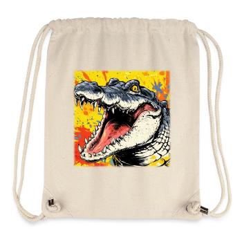 Wildes Krokodil – Urban Street Art Design - Stanley/Stella recycelter Gym Bag - Naturweiß - Vorne