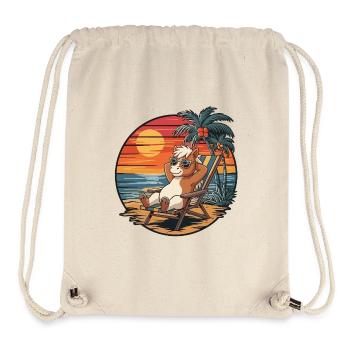 Lustiges Pony am Strand, Sommerurlaub Sonnenuntergang - Stanley/Stella recycelter Gym Bag - Naturweiß - Vorne