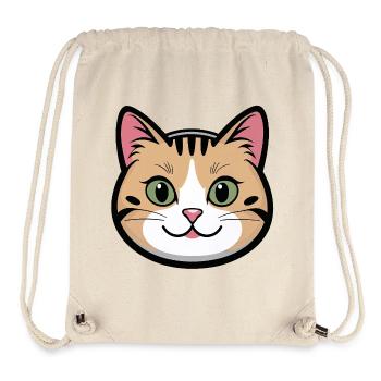 Katzenkopf Lächeln Cartoon - Stanley/Stella recycelter Gym Bag - Naturweiß - Vorne