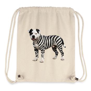 Pitbull im Zebra-Look: Cooles Urban Hybrid Design - Stanley/Stella recycelter Gym Bag - Naturweiß - Vorne