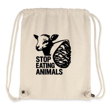 Tierquälerei stoppen Shirt - Stanley/Stella recycelter Gym Bag - Naturweiß - Vorne
