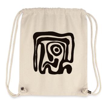 Schwarze Abstraktspirale - Stanley/Stella recycelter Gym Bag - Naturweiß - Vorne