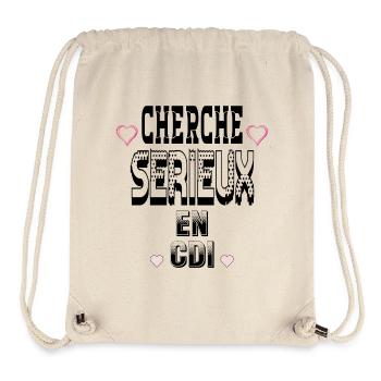 Cherche Sérieux en CDI - Sac à cordon recyclé Stanley/Stella - blanc naturel - Devant