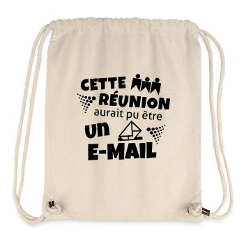T-shirt humour bureau – Réunion inutile - Sac à cordon recyclé Stanley/Stella - blanc naturel - Devant