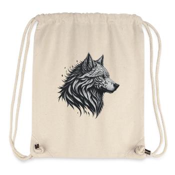 Geometrischer Schwarzer Wolf - Stanley/Stella recycelter Gym Bag - Naturweiß - Vorne