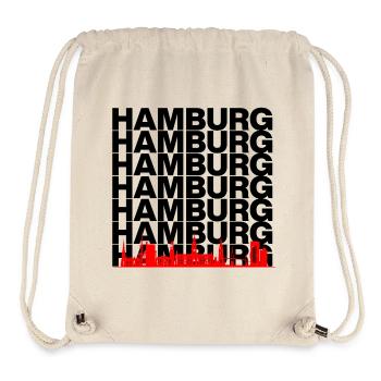 HAMBURG SKYLINE, HAMBURGLIEBE HAFENPANORAMA - Stanley/Stella recycelter Gym Bag - Naturweiß - Vorne