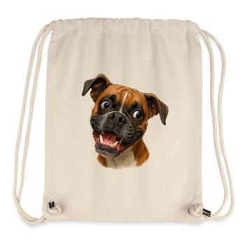 Boxer Grinsen Portrait Druck - Stanley/Stella recycelter Gym Bag - Naturweiß - Vorne