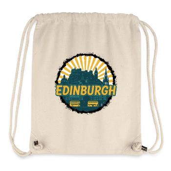 Edinburgh Castle City Skyline Vintage-Abzeichen - Stanley/Stella recycelter Gym Bag - Naturweiß - Vorne
