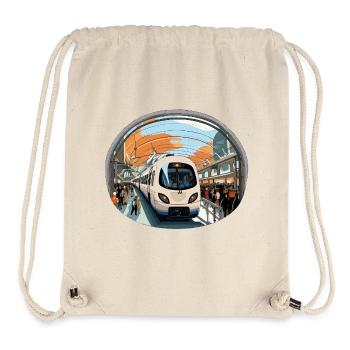 Zug am Orangendrahtbahnhof - Stanley/Stella recycelter Gym Bag - Naturweiß - Vorne