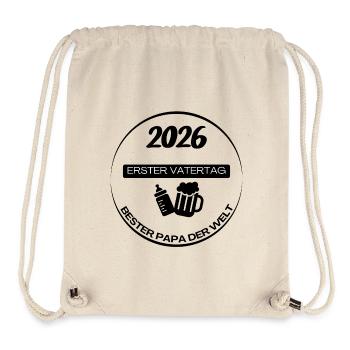 Première fête des pères – Chemise pour papa et enfant - Sac à cordon recyclé Stanley/Stella - blanc naturel - Devant