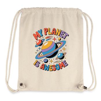 My Planet Is Awesome - Stanley/Stella recycelter Gym Bag - Naturweiß - Vorne
