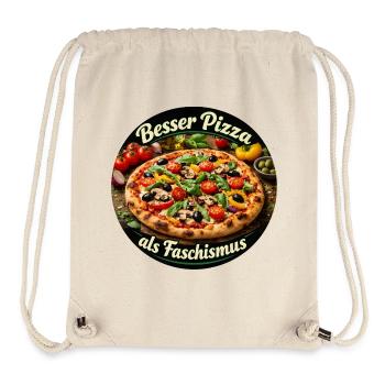 Meilleure pizza que fascisme - Sac à cordon recyclé Stanley/Stella - blanc naturel - Devant