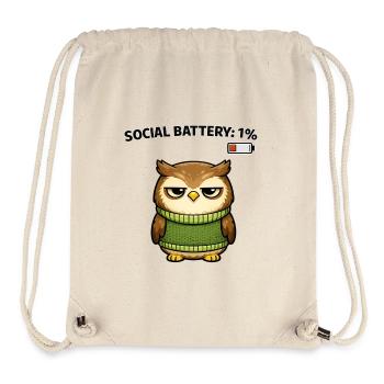 Eulenpullover 1% Akku Humor - Stanley/Stella recycelter Gym Bag - Naturweiß - Vorne