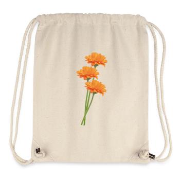 Orange Gerbera Trio - Sac à cordon recyclé Stanley/Stella - blanc naturel - Devant
