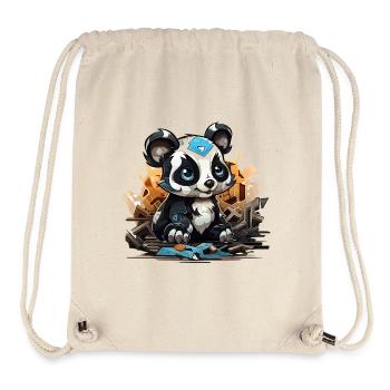 Panda Bauklotz Charm - Stanley/Stella recycelter Gym Bag - Naturweiß - Vorne