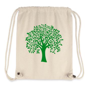 Grüne Jumbo-Baum-Print-Silhouette - Stanley/Stella recycelter Gym Bag - Naturweiß - Vorne