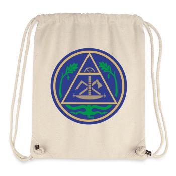 51195_Zimmerer Geometrisches Triangelwerk Emblem - Stanley/Stella recycelter Gym Bag - Naturweiß - Vorne