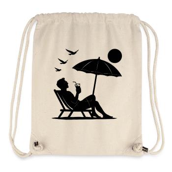 Relaxing in a deck chair on the beach - Stanley/Stella Recycled Gym Bag - natural - Front