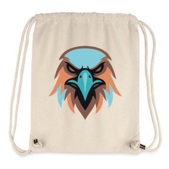 Adlerkopf Turquoise Braun - Stanley/Stella recycelter Gym Bag - Naturweiß - Vorne