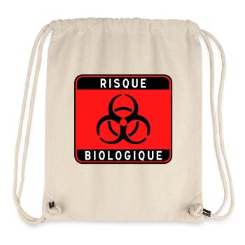 Biologisches Gefahrzeichen, Infektionsrisiko, Material - Stanley/Stella recycelter Gym Bag - Naturweiß - Vorne
