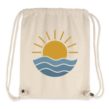 Goldene Sonnenaufgangswellen - Stanley/Stella recycelter Gym Bag - Naturweiß - Vorne