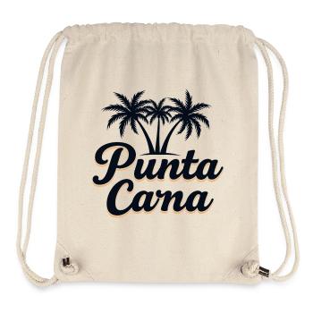 Vacances caribéennes à Punta Cana avec palmiers - Sac à cordon recyclé Stanley/Stella - blanc naturel - Devant