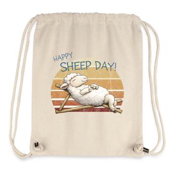 Happy Sheep Day Retro Sunset - Stanley/Stella recycelter Gym Bag - Naturweiß - Vorne