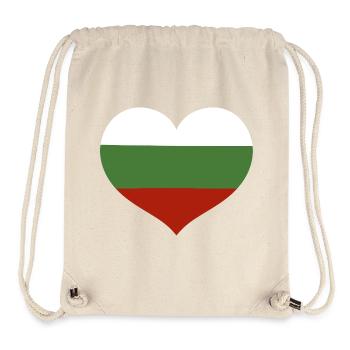 Bulgarian Flag Heart Emblem - Stanley/Stella Recycled Gym Bag - natural - Front