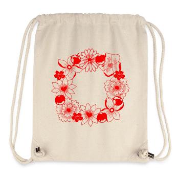 Red flower circle frame - Stanley/Stella Recycled Gym Bag - natural - Front