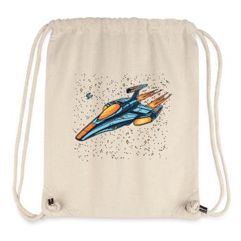 Retro futuristic spaceship moving fast into space - Stanley/Stella Recycled Gym Bag - natural - Front