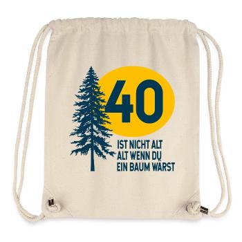 40. Geburtstag Baum Spruch  - Stanley/Stella recycelter Gym Bag - Naturweiß - Vorne