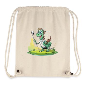 Dragon golfer on the green - Stanley/Stella Recycled Gym Bag - natural - Front