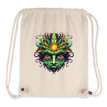 Masque psychédélique visage avec couronne de soleil - Sac à cordon recyclé Stanley/Stella - blanc naturel - Devant