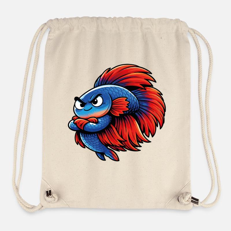 Blue Red Betta Fish - Stanley/Stella Recycled Gym Bag - natural