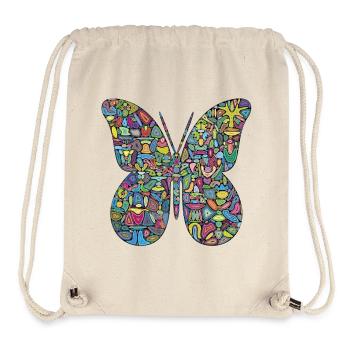 Farbspektakel-Schmetterling - Stanley/Stella recycelter Gym Bag - Naturweiß - Vorne