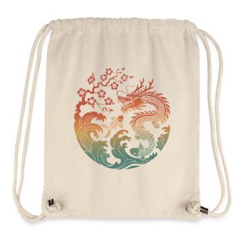 Dragon & Koi Circle Design - Stanley/Stella Recycled Gym Bag - natural - Front
