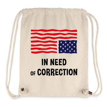 In Need Of Correction (US Flag Upside Down) - Stanley/Stella Recycled Gym Bag - natural - Front