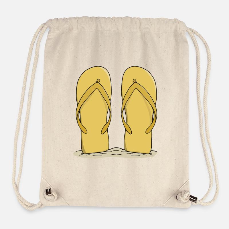 Sunny Beach Flip-Flops - Stanley/Stella recycelter Gym Bag - Naturweiß
