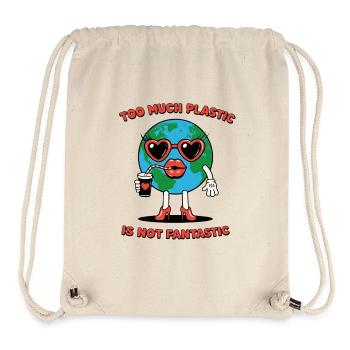 Plastic Is Not Fantastic Ironischer Umwelt Spruch - Stanley/Stella recycelter Gym Bag - Naturweiß - Vorne