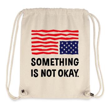 Quelque chose ne va pas. (Drapeau américain à l’envers) - Sac à cordon recyclé Stanley/Stella - blanc naturel - Devant