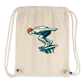 Schwimmer am Startblock Wettkampf Motiv - Stanley/Stella recycelter Gym Bag - Naturweiß - Vorne