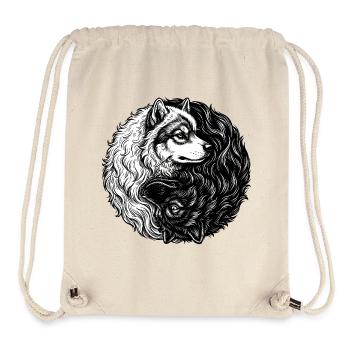 Eurasier | Yin Yang | Fond blanc - Sac à cordon recyclé Stanley/Stella - blanc naturel - Devant