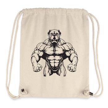 Muscles de bête canine - Sac à cordon recyclé Stanley/Stella - blanc naturel - Devant