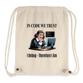 Descartes au clavier - pour fond blanc - Sac à cordon recyclé Stanley/Stella - blanc naturel - Devant